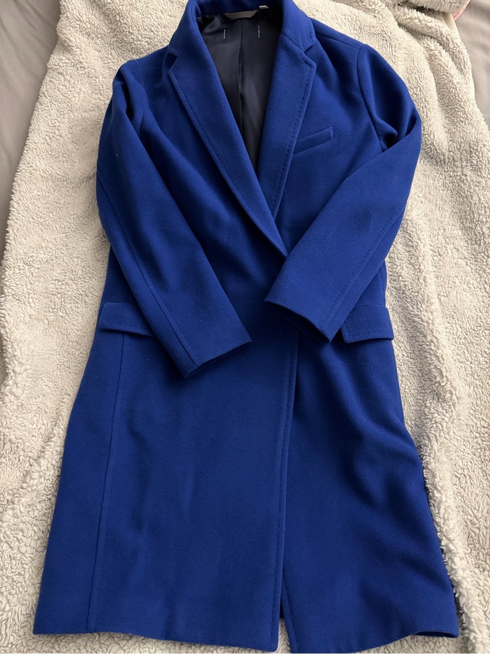 Women’s Classic Long  wool Coat - Royal Blue